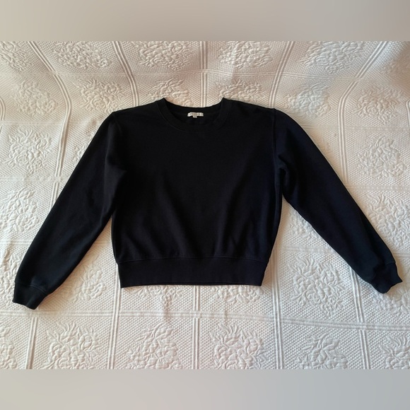 Z Supply Classic Crew Sweatshirt Black XS - Picture 2 of 11